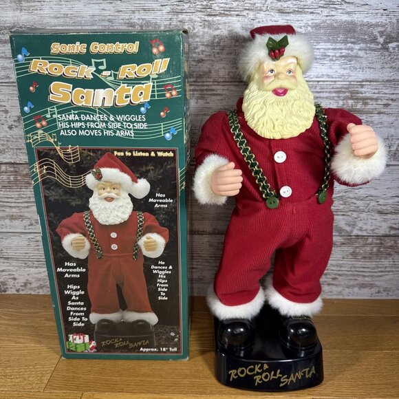 VTG Sonic Control Rock & Roll Santa Sings & Dances Moves Arms & Hips Works! - Picture 1 of 10